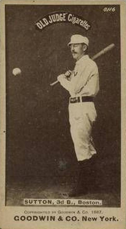 1887 Old Judge Sutton, 3d B., Boston. #448-7d Baseball Card