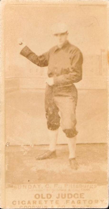 1887 Old Judge Sunday, C.F., Pittsburgs #446-3b Baseball Card