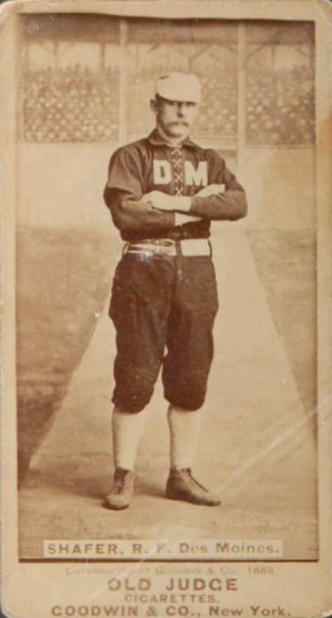 1887 Old Judge Shafer, R.F. Des Moines #409-1a Baseball Card