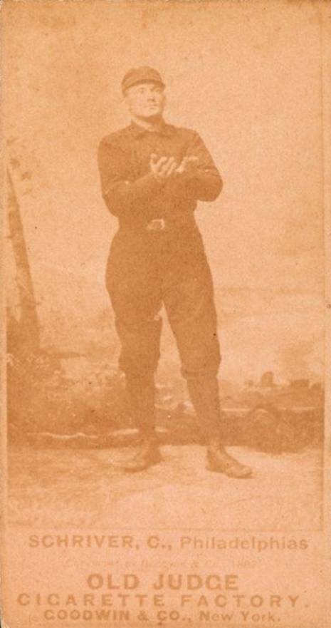 1887 Old Judge Schriver, C., Philadelphias #405-4a Baseball Card