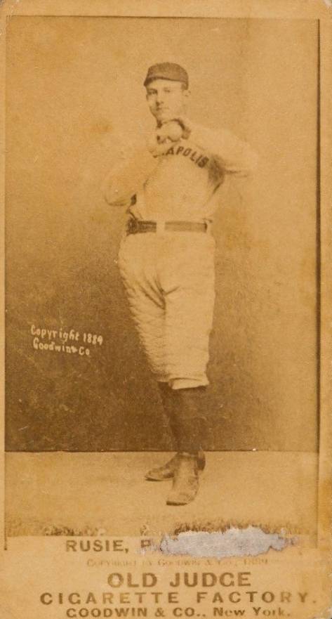 1887 Old Judge Rusie, P., Indianapolis #395-1a Baseball Card