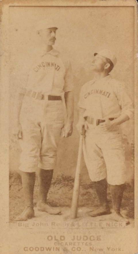 1887 Old Judge Big John Reilly & Little Nick #381-4a Baseball Card
