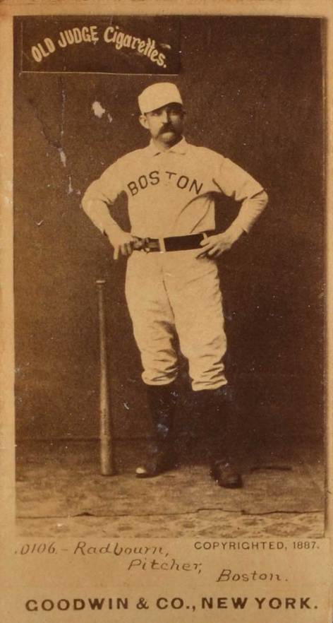 1887 Old Judge Radbourn, Pitcher, Boston #377-1b Baseball Card