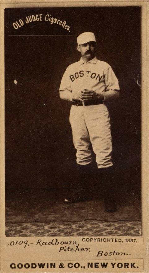 1887 Old Judge Radbourn, Pitcher, Boston #377-4b Baseball Card