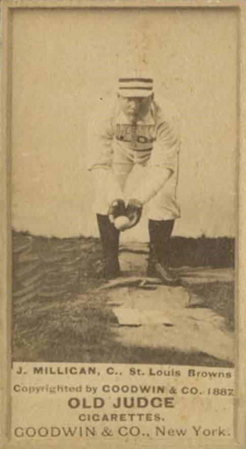 1887 Old Judge J. Milligan, C., St. Louis Browns #325-4a Baseball Card