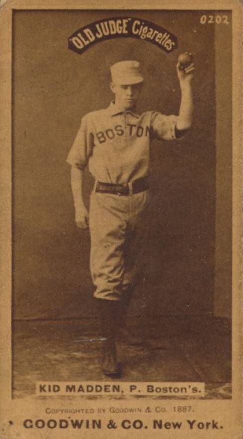 1887 Old Judge Kid Madden, P., Boston's #288-5a Baseball Card