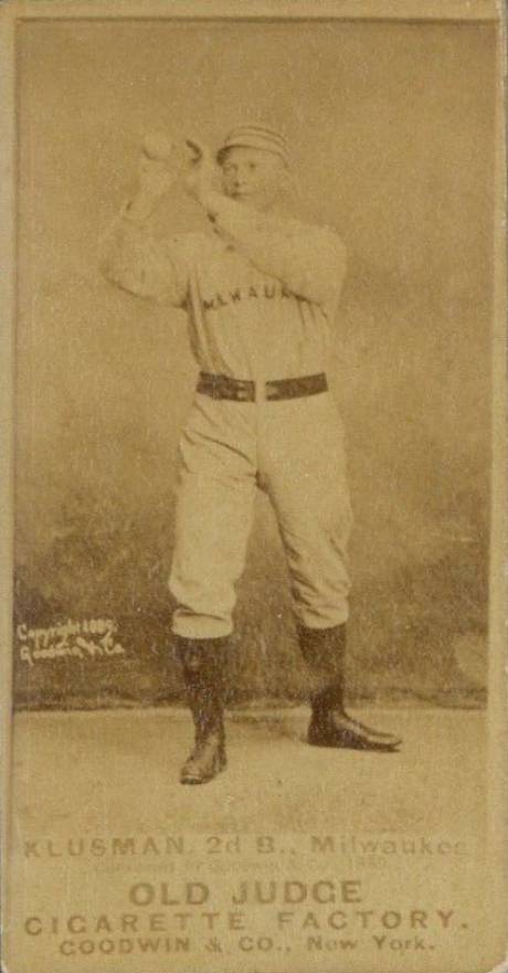 1887 Old Judge Klusman. 2d B., Milwaukee #265-4b Baseball Card