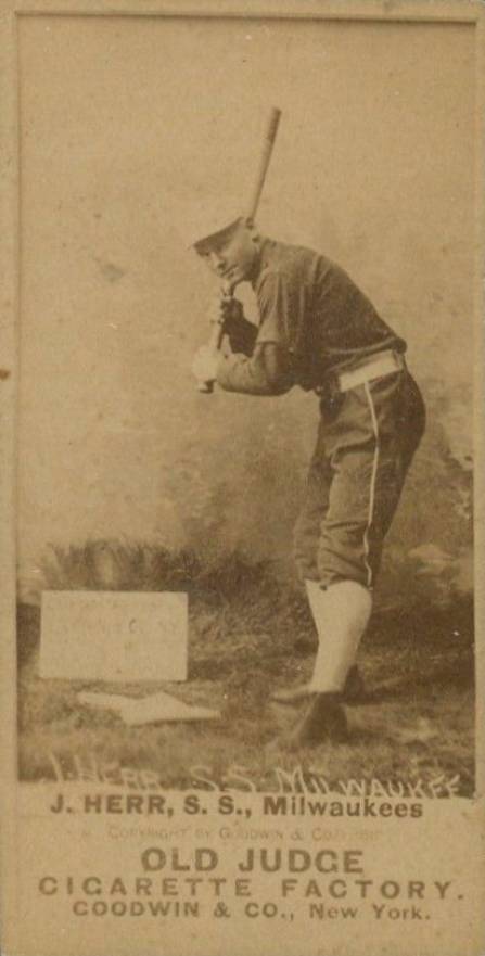1887 Old Judge J. Herr, S.S., Milwaukees #225-1b Baseball Card