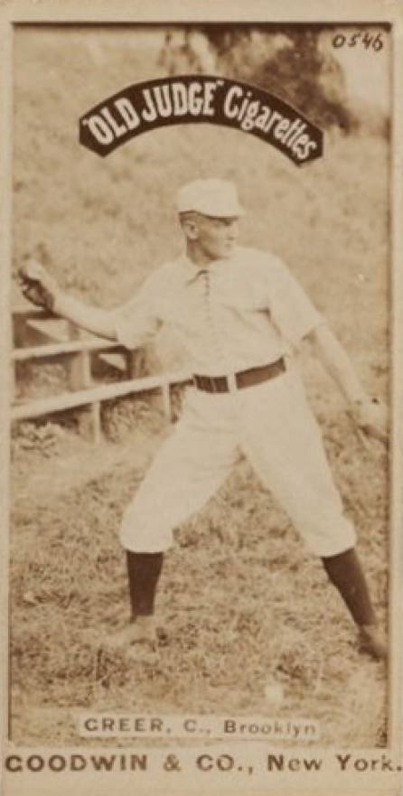 1887 Old Judge Greer, C., Brooklyn #199-2a Baseball Card