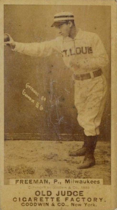 1887 Old Judge Freeman, P., Milwaukees #171-5a Baseball Card