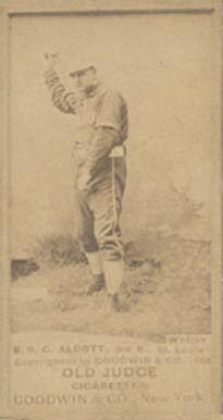 1887 Old Judge B.9. C. Alcott, 3B., St. Louis Whites #2-2a Baseball Card