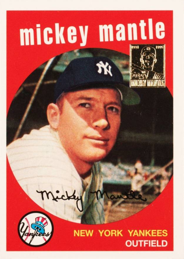 1996 Topps Mantle Reprint 1959 Topps Reprint #9 Baseball Card