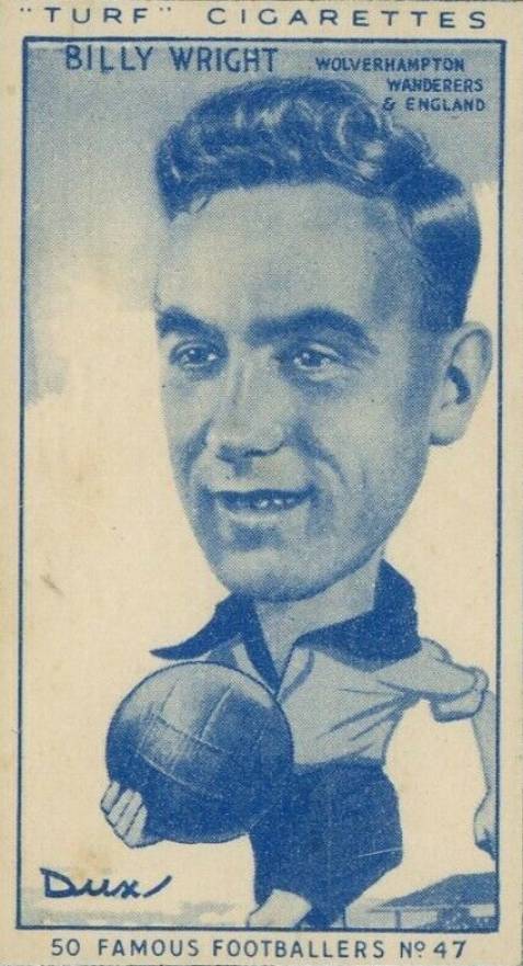 1951 Turf Cigarettes Famous Footballers Billy Wright #47 Soccer Card