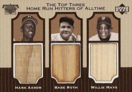 1999 Upper Deck Piece of History 500 HR Club Babe Ruth/Hank Aaron/Willie Mays # Baseball Card
