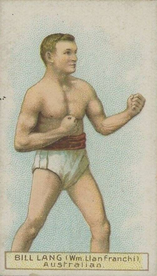 1911 W.D. & H.O. Wills Boxers Green Stars & Circle Back Boxing Bill Lang # Other Sports Card