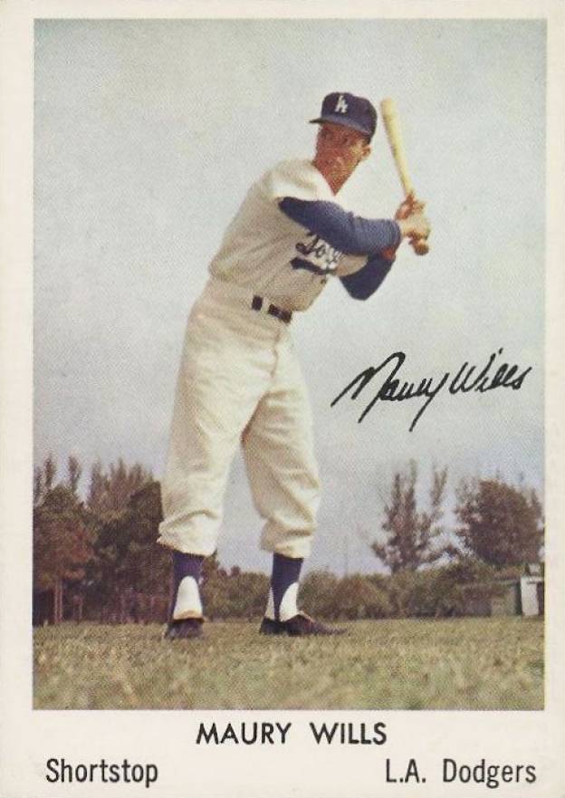 1960 Bell Brand Dodgers Maury Wills #20 Baseball Card