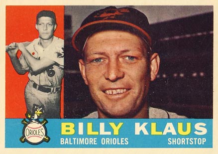 1960 Topps Billy Klaus #406 Baseball Card