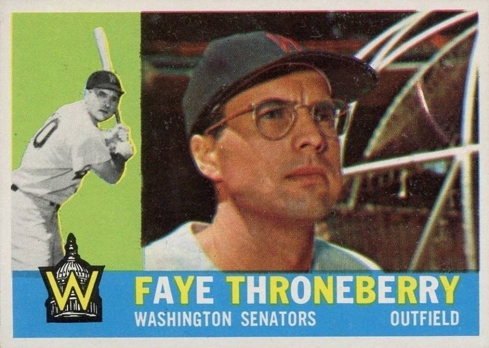 1960 Topps Faye Throneberry #9 Baseball Card