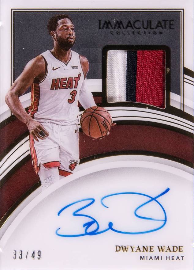 2021 Panini Immaculate Collection Patch Autographs Dwyane Wade #PADWW Basketball Card