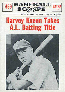 1961 Nu-Card Baseball Scoops Harvey Kuenn Takes Batting Title #459 Baseball Card