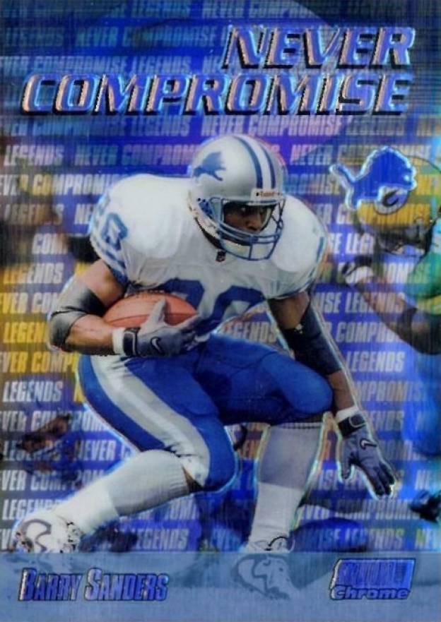 1999 Stadium Club Chrome Never Compromise Barry Sanders #NC32 Football Card