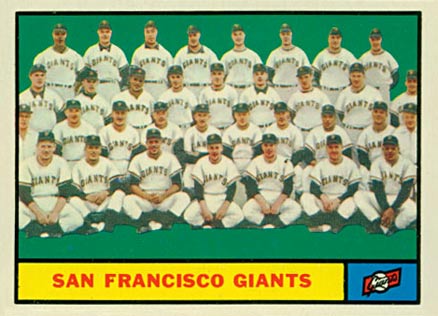 1961 Topps San Francisco Giants Team #167 Baseball Card