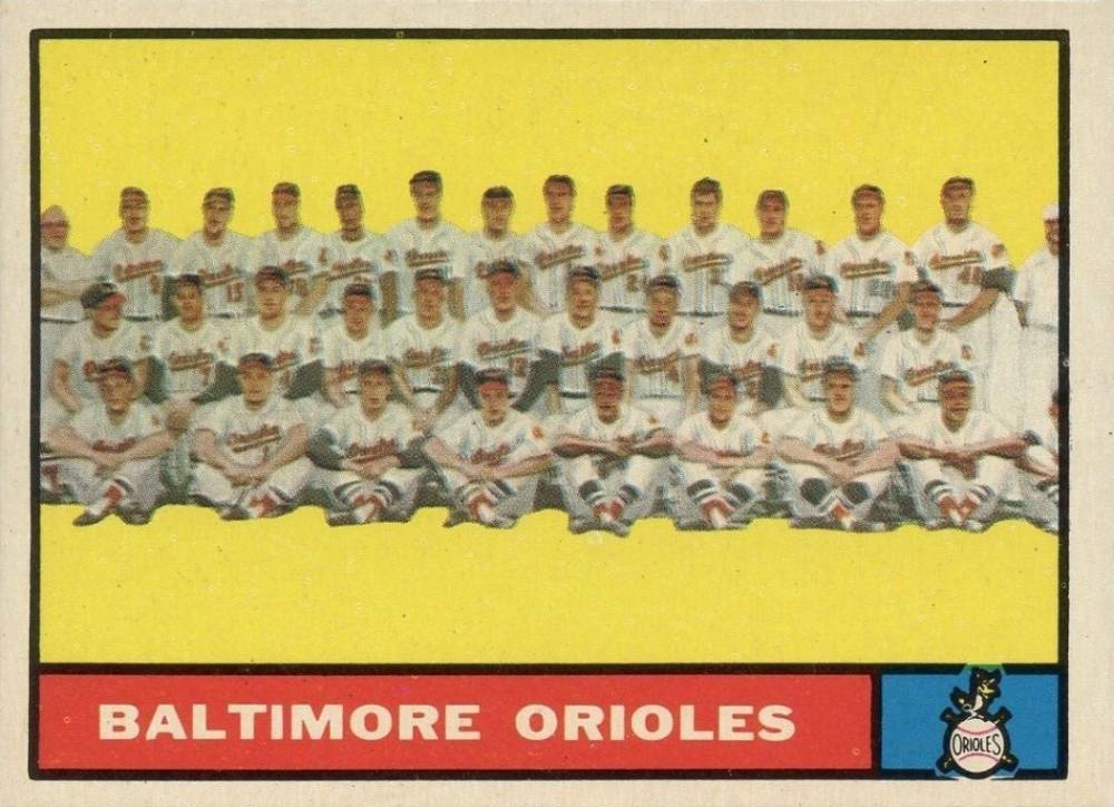 1961 Topps Baltimore Orioles Team #159 Baseball Card