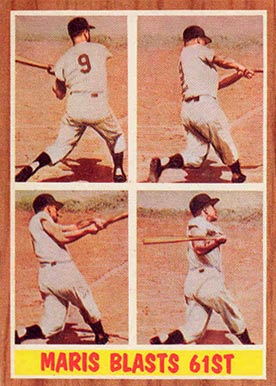 1962 Topps Maris Blasts 61st #313 Baseball Card