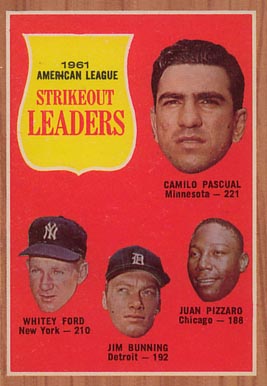 1962 Topps A.L. Strikeout Leaders #59 Baseball Card