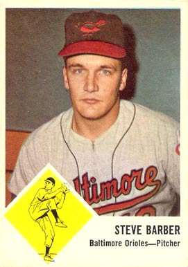 1963 Fleer Steve Barber #1 Baseball Card