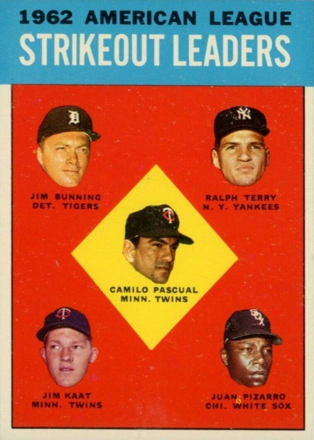 1963 Topps A.L. Strikeout Leaders #10 Baseball Card