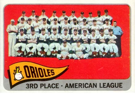 1965 Topps Baltimore Orioles Team #572 Baseball Card