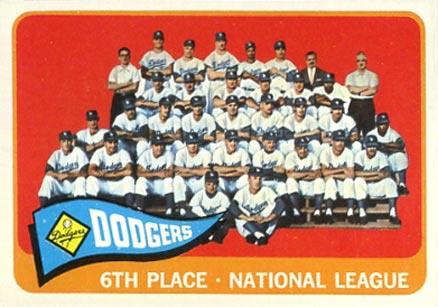 1965 Topps Dodgers Team #126 Baseball Card