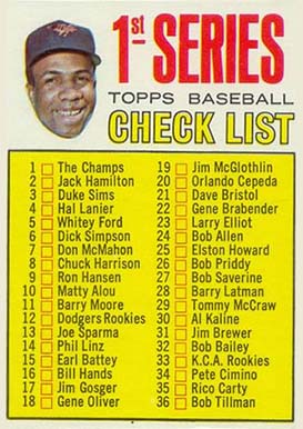 1967 Topps 1st Series Checklist 1-109 #62a Baseball Card
