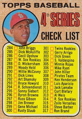 1968 Topps 4th Series Checklist (284-370) #278a Baseball Card