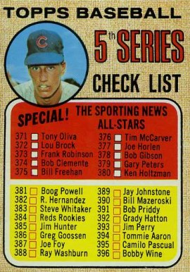 1968 Topps Checklist 371-457 #356c Baseball Card