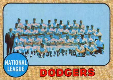 1968 Topps Los Angeles Dodgers #168 Baseball Card