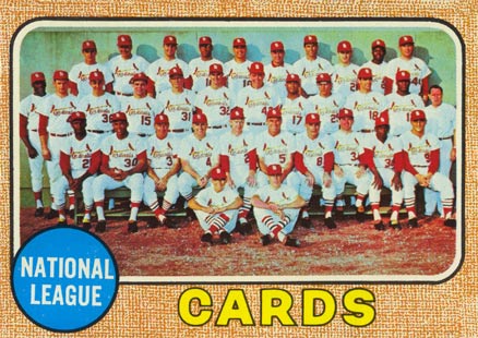 1968 Topps St. Louis Cardinals Team #497 Baseball Card Value Price Guide