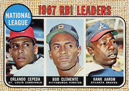 1968 Topps N.L. RBI Leaders #3 Baseball Card