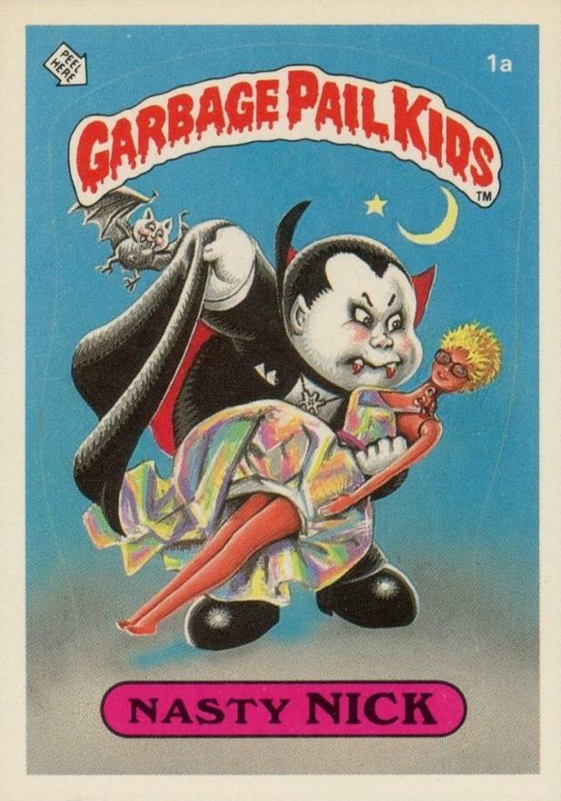 1985 Garbage Pail Kids Stickers Nasty Nick #1a Non-Sports Card