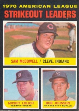 1971 O-Pee-Chee A.L. Strikeout Leaders #71 Baseball Card