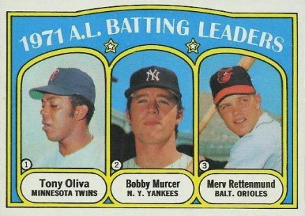 1972 Topps A.L. Batting Leaders #86 Baseball Card