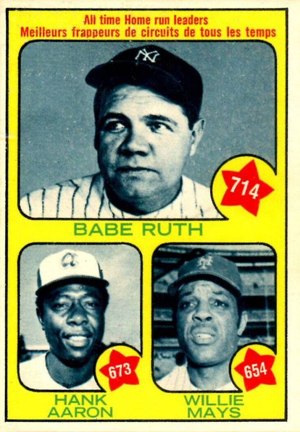 1973 O-Pee-Chee All Time Home Run Leaders #1 Baseball Card