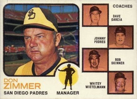 1973 Topps Padres Manager/Coaches #12e Baseball Card
