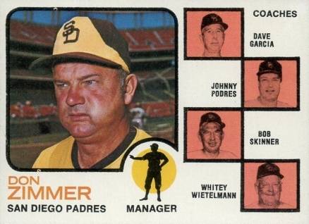 1973 Topps Padres Manager/Coaches #12n Baseball Card