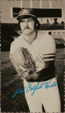 1974 Topps Deckle Edge Catfish Hunter #6 Baseball Card