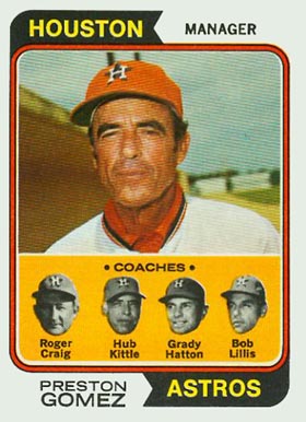 1974 Topps Astros Mgr./Coaches #31 Baseball Card