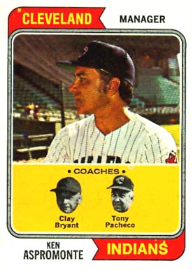 1974 Topps indians Mgr./Coaches #521 Baseball Card