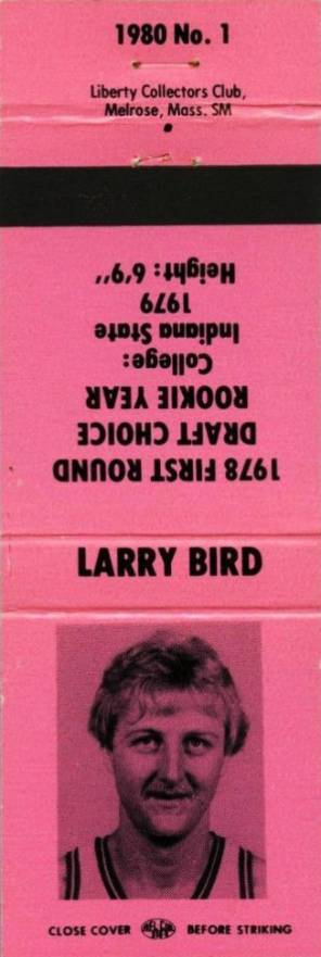 1980 Liberty Superstar Matchbook Larry Bird #1 Basketball Card
