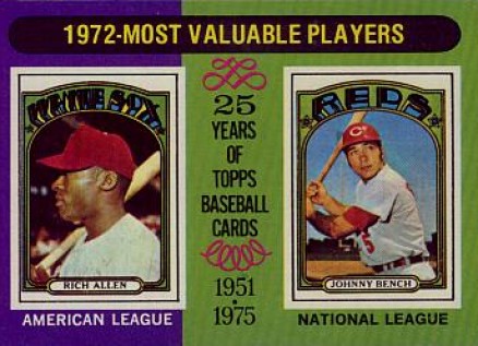 1975 Topps 1972 MVP's #210 Baseball Card